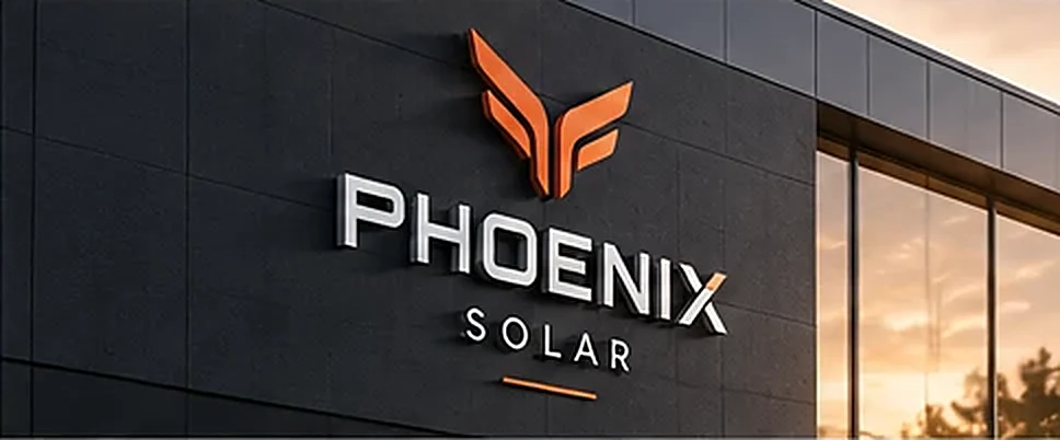 Phoenix Solar signage on a modern building